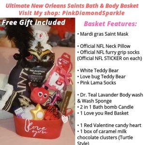 NEW ORLEANS SAINTS BATH & MARDI GRAS BASKET